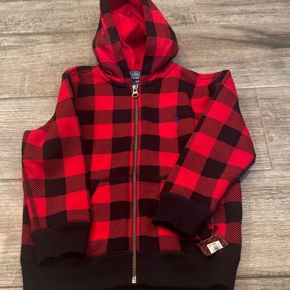 Polo by Ralph Lauren Kids Red and Black Plaid Hoodie